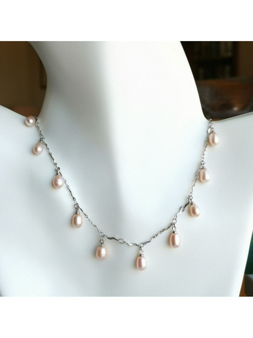 Pink freshwater pearl droplet Necklace 🆕